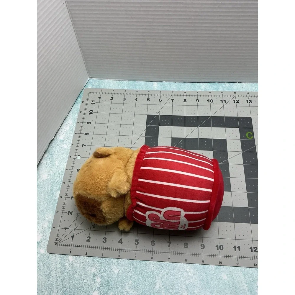 Plush Red Striped Popcorn‎ Bag Stuffed Animal